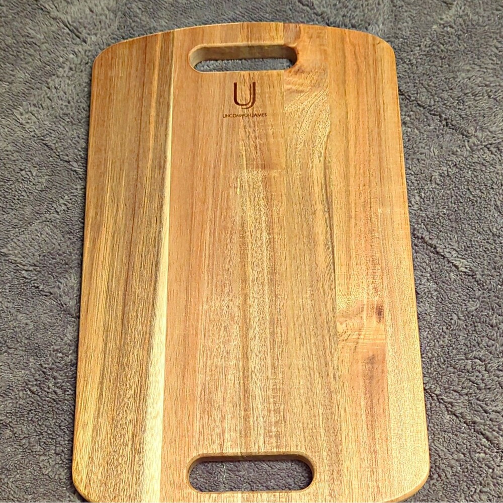 Uncommon James Acacia Wood Cheese Board w/ Handles Rectangle Large Brown 15x9